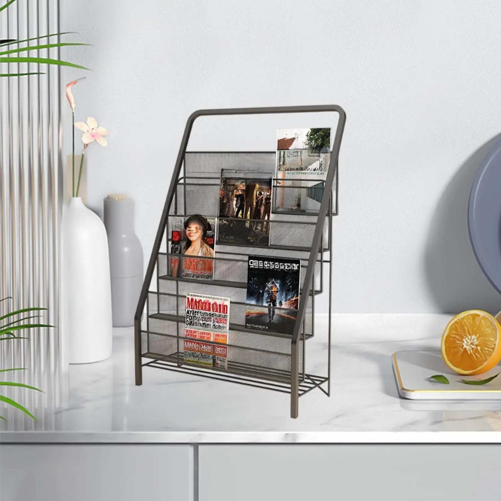 Kids Sling Bookshelf 3 Tier Kids Room Book Holder Magazines Reading Book Coloring Picture Drawing Display Stand