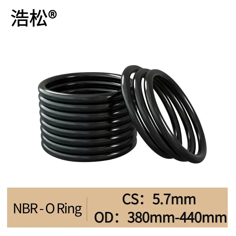 

10PCS NBR O Ring CS 5.7mm OD 380mm~440mm Seal Spacer Oil Resistance Washer Round Shape Black Nitrile Butadiene Rubber