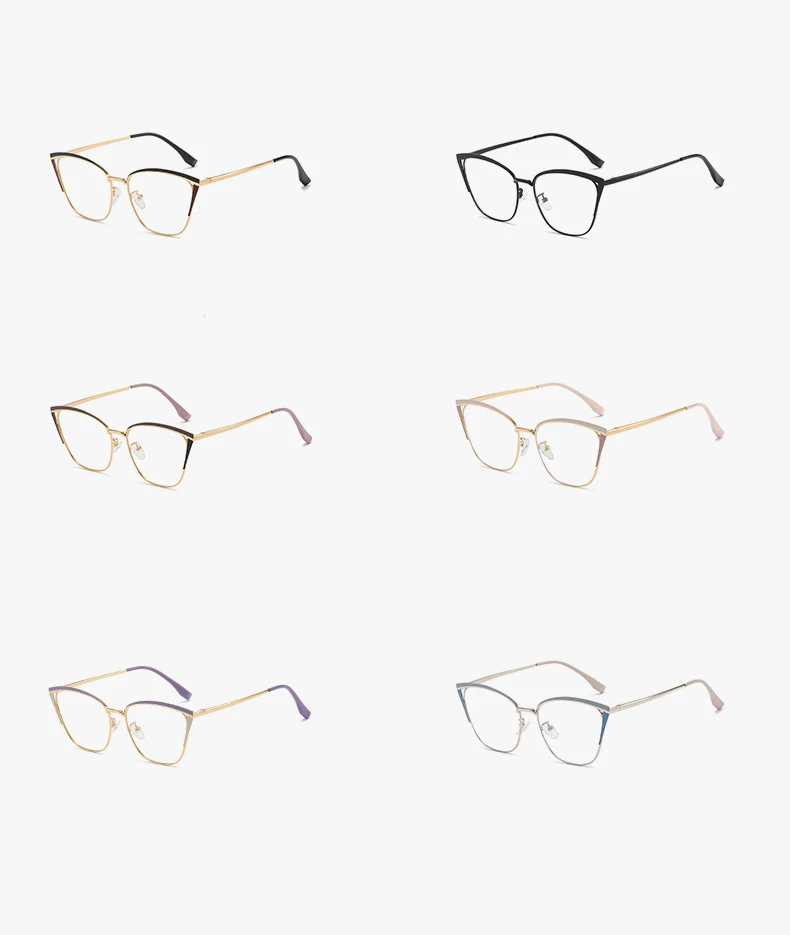 R56771 Mode Cat Eye Aushöhlen Presbyopie Brillen Dioptrie + 0,5 ~ + 3,0 Frauen Neue Metall Farbige Augenbraue Rahmen Lesebrille – Detail 10