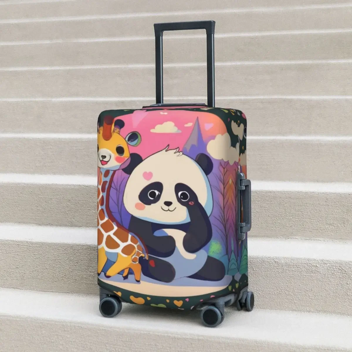 Чемодан в стиле ретро с мультяшными животными