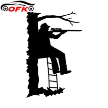 

Funny Brave Hunter Sitting On A Tree Bracket Shooters Car Sticker Personalized Vinyl Reflective Decals 17.3CM*11.2CM