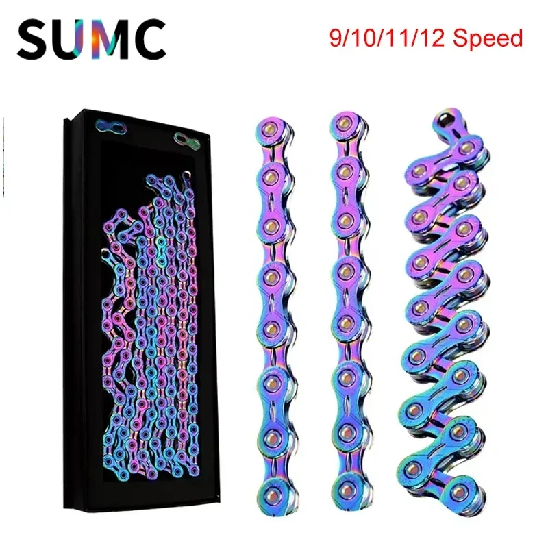 

SUMC Bicycle Colour Chain 9/10/11/12 Speed Chain Is Suitable for Mountain Bike Road Bike Folding Bike Bicycle Chain
