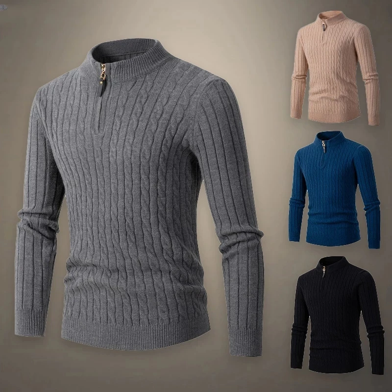 

Sweater Men Pullover Mens Knitted Business Sweater Casual Zipper Sweater for Men New Autumn Winter Fashion Warm Mens Pullover