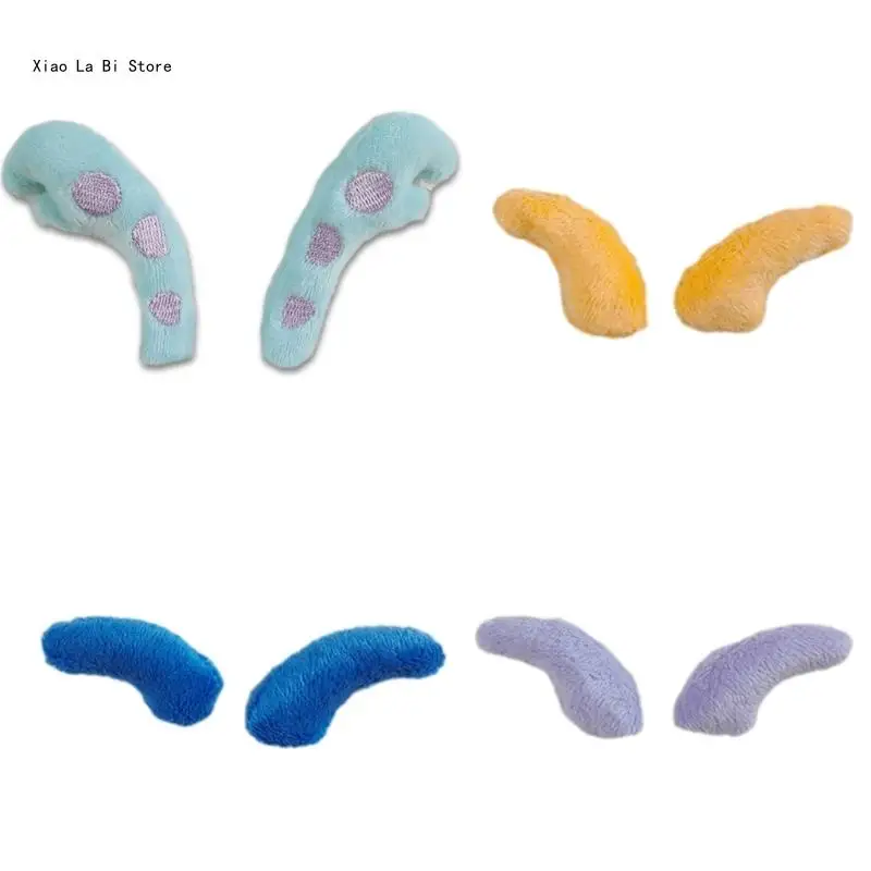 

6pairs DIY Clothing Patches Scarves Plush Antler Y2k Style Antler Hairpin Decors XXFD