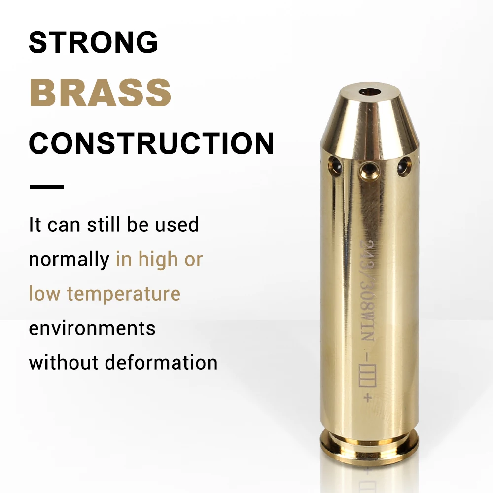 Tactical Red Dot Laser Boresight fit 243 308WIN 7MM 08REM 3006Cal Cartridge Bore Sighter for Pistol Rifle Scope Hunting Airsoft