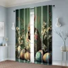 2pcs, Curtain Fabric 2D print Charming retro Easter bunny Polyester Easy Install (without rod) Versatile All Ldeal for Bedroom, 6
