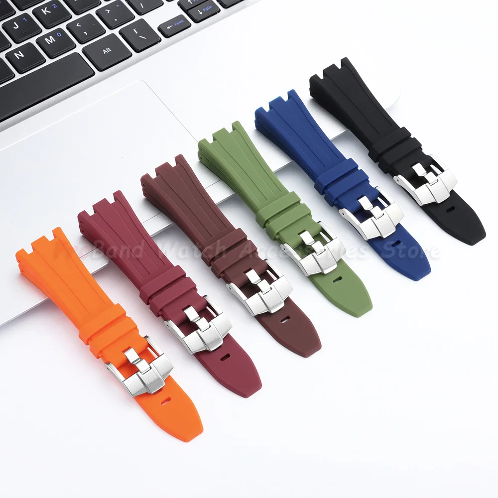Men's Sports Waterproof 26mm Rubber Watch Band - Silicone Replacement Strap Bracelet
