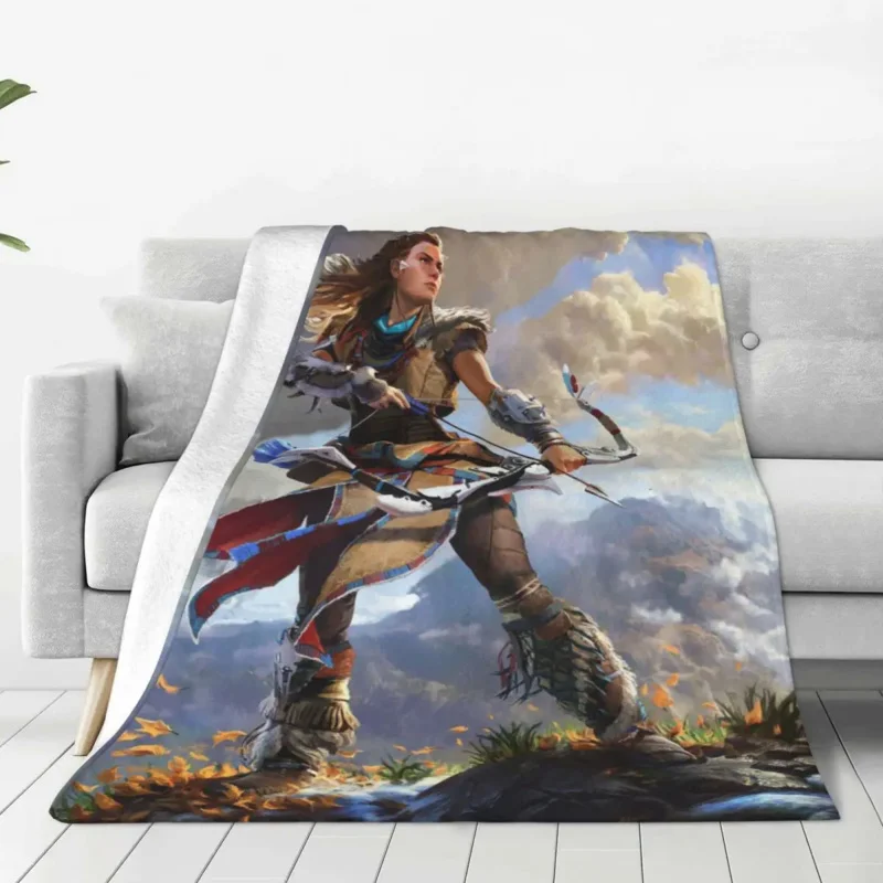 

Aloy Fleece Blanket Horizon Zero Dawn Game Custom Throw Blankets for Home Hotel Sofa 125*100cm Rug Piece