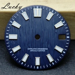 Matte Line Texture Watch Dial with Green Luminous Finish, 28.5mm (Top 1.Blue)