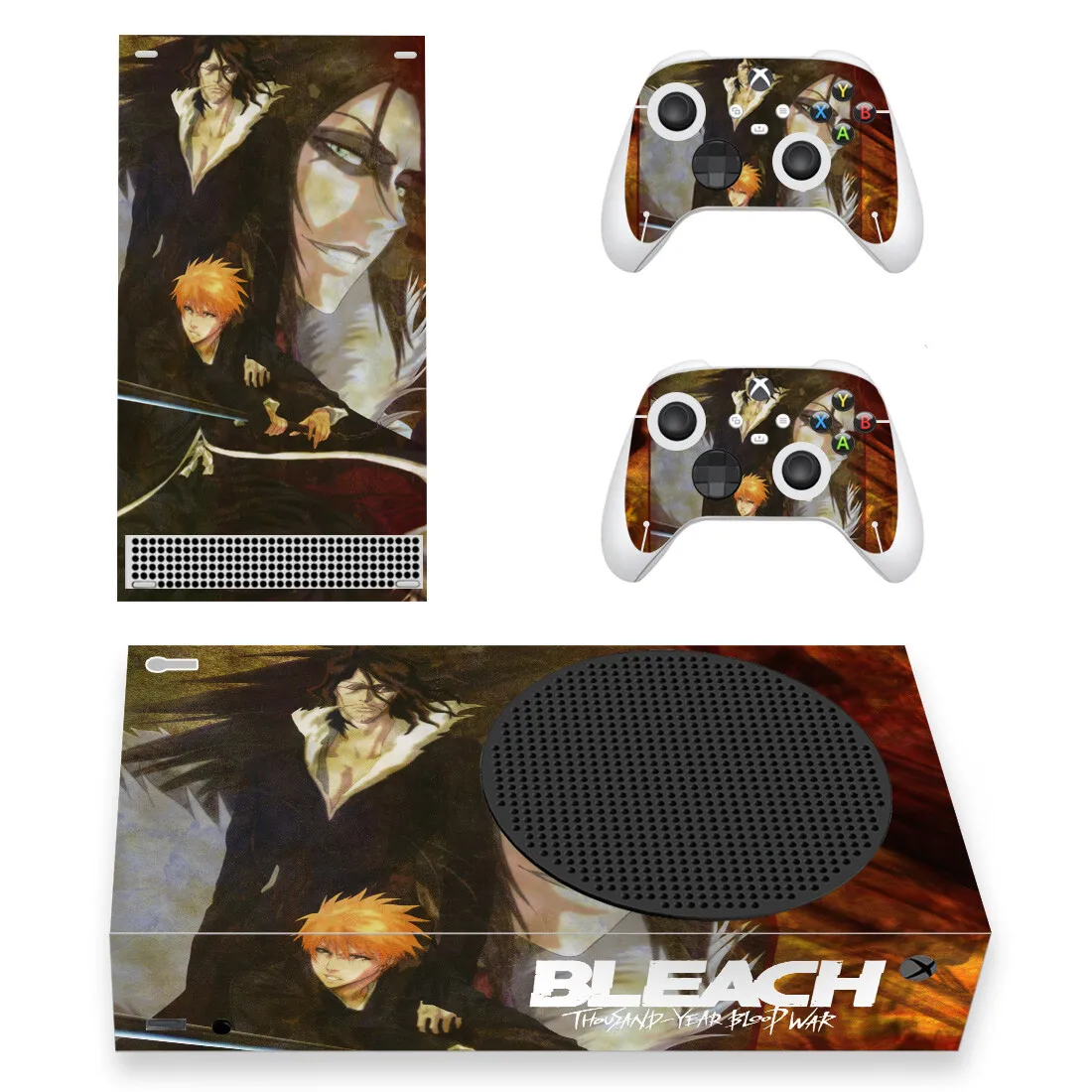 Xbox 시리즈 S 콘솔용 애니메이션 표백 스킨 스티커 데칼 커버 및 컨트롤러 2 개, XSS 스킨 비닐