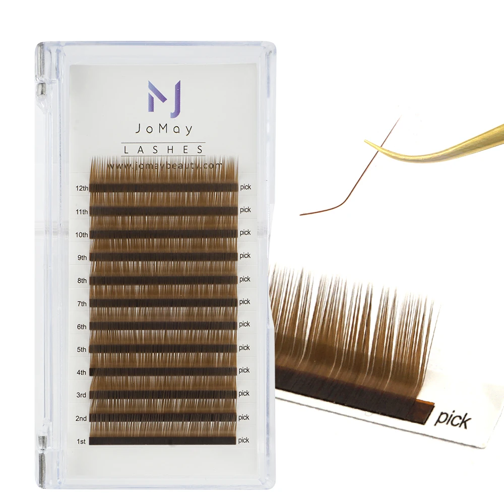 

JOMAY Individual Colored Eyelash Extension Colorful Brown Color Faux Eye Lash False Mink Colorful Eyelashes