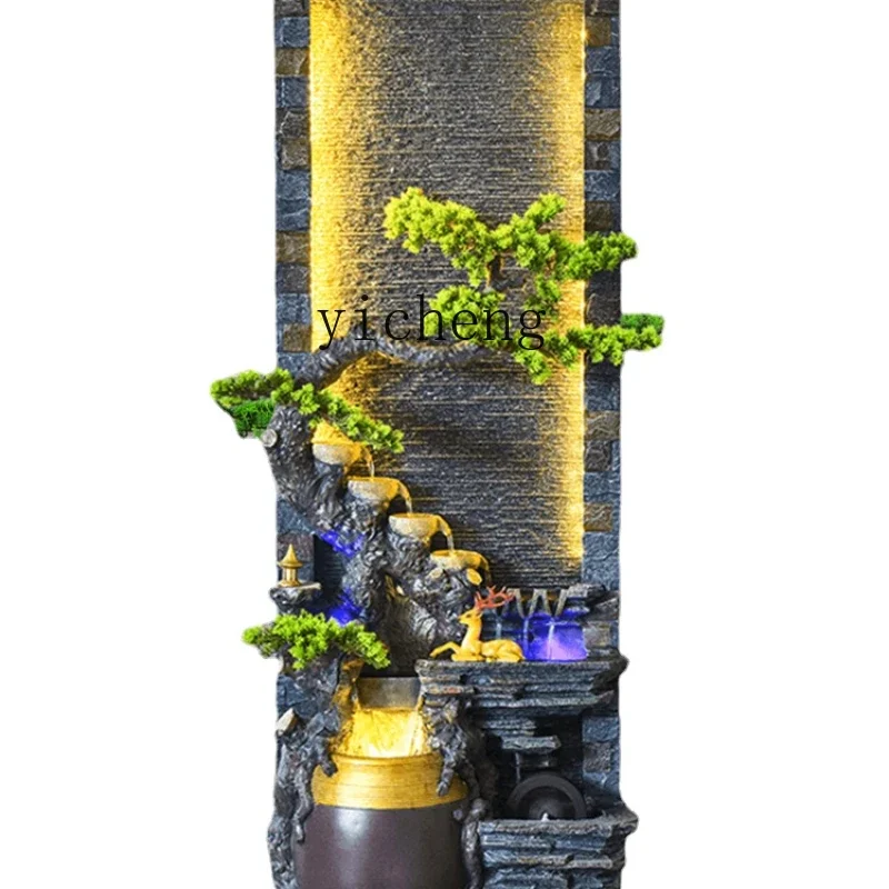 

XL Mountain Water Wall Floor Ornaments Landscape Rockery Water Curtain Wall Screen Decoration
