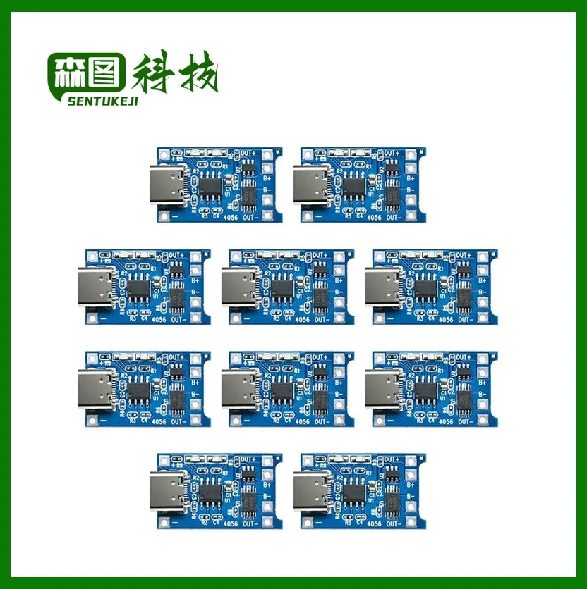

5pcs 10pcs Type-c Micro USB 5V 1A 18650 TP4056 Lithium Battery Charger Module Charging Board With Protection Dual Functions 1A