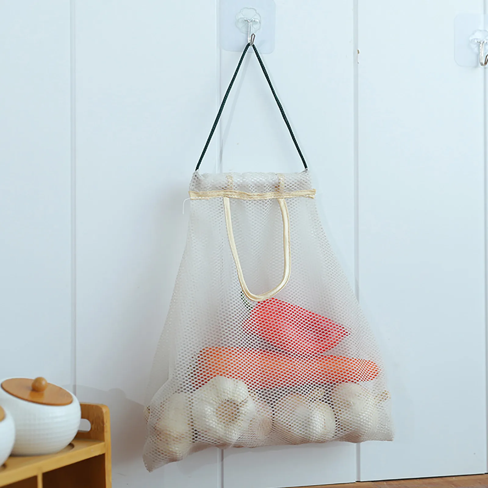 Hanging Vegetable And Fruit Storage Bag Kitchen Sundries Wall mounted
