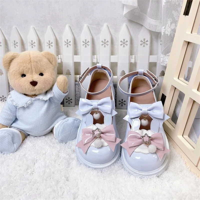 Cosplay Shoes Halloween Cosplay Sweet Tea Party Yellow Duck Shoes Cos Girl Cream Bubbles Bow Kawaii Shoes Lolita Girls High Heel LoliShoes