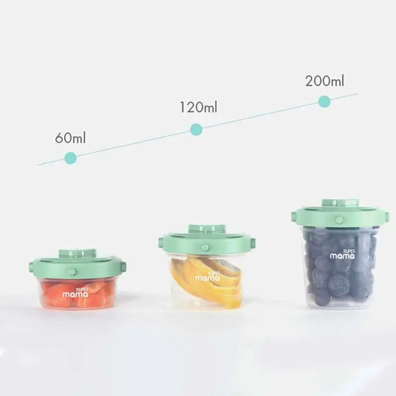 Baby Food Storage Containers 3pcs Stackable Set With Lid Reusable Food Container Freezer Microwave Dishwasher Infant Storage Box