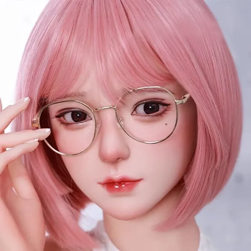 All-silicone model head, handcrafted hair and eyebrow transplantation, exquisite makeup, suitable for bodies over 125 cm