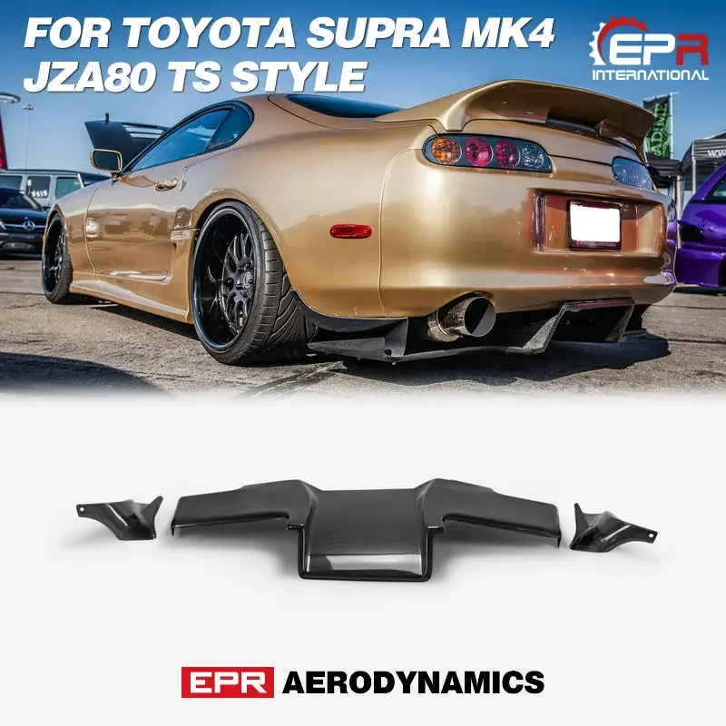 

Car Accessories For Toyota 93-98 Supra MK4 JZA80 TS Style Carbon Fiber Rear Diffuser Glossy Finish Bumper Splitter Fibre Kit Set