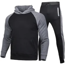 

Mens Tracksuits 2022 New Autumn Men's Fashion Casual Suit Men's Stitching Hooded Two-piece Sweatshirt Pants Suit