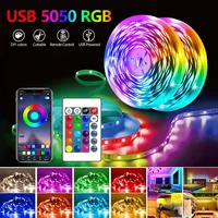 RGB LED Strip Lights 5050 Bluetooth APP Control Color Changing Light Flexible LED Lamp Tape Ribbon for Room Decoration Backlight 1