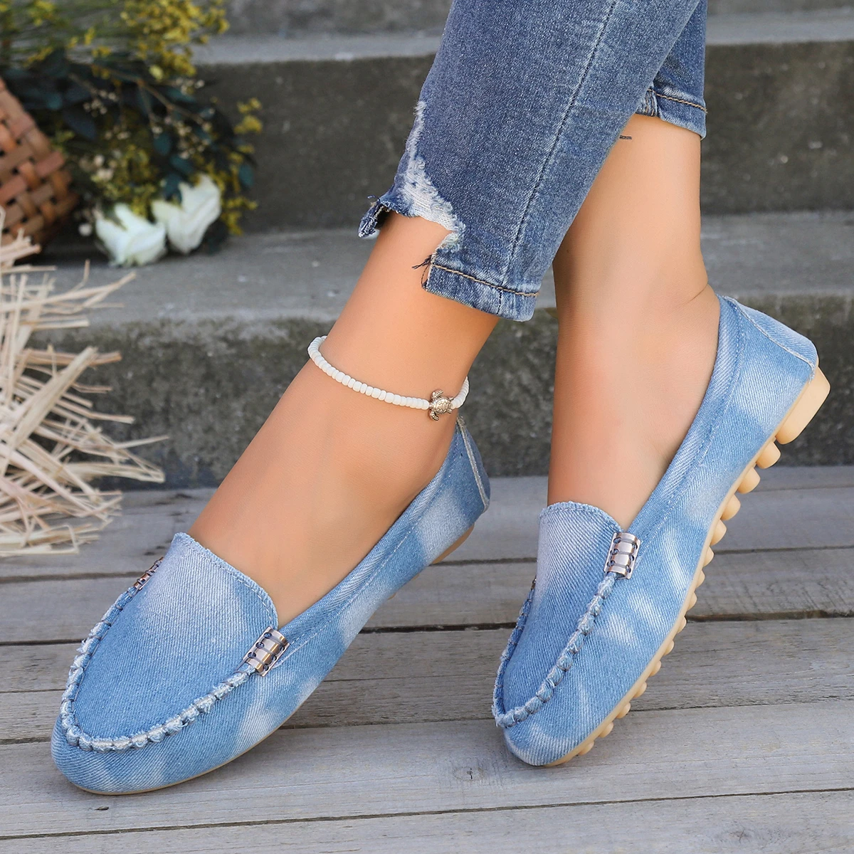 Spring Autumn Loafers Wear-resisting Women's Casual Single Shoes Fashion Non-slip Soft Flat Shoes Loafer Sports Zapatos De Mujer 3