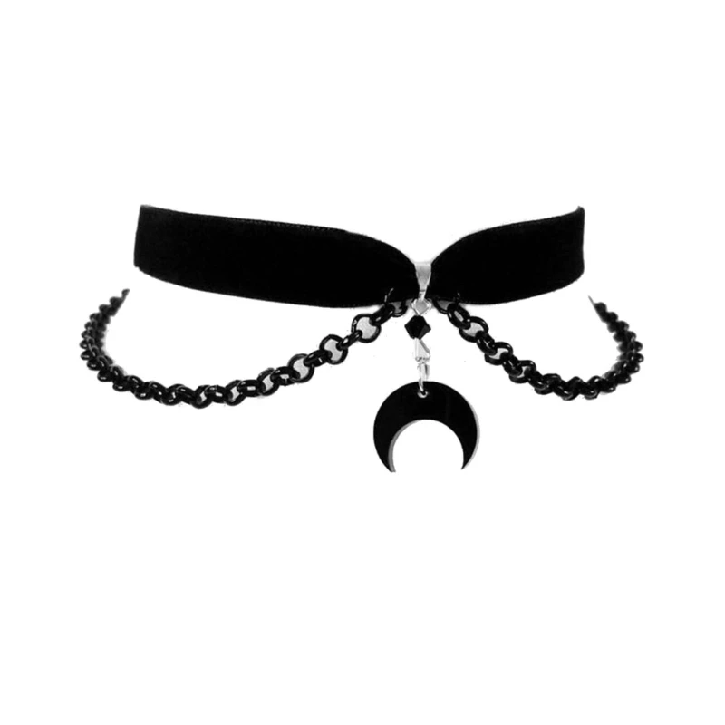 

Women Silver Color Moon Star Necklace Fashion Simple Sparkling Clavicle Chain Dropship