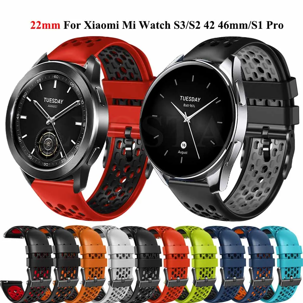 

22mm Watch Strap For Xiaomi Mi Watch S3 S2 S1 Active Pro Silicone Wrist Band For Xiaomi Watch 2 Pro Bracelet Watchband Wristband