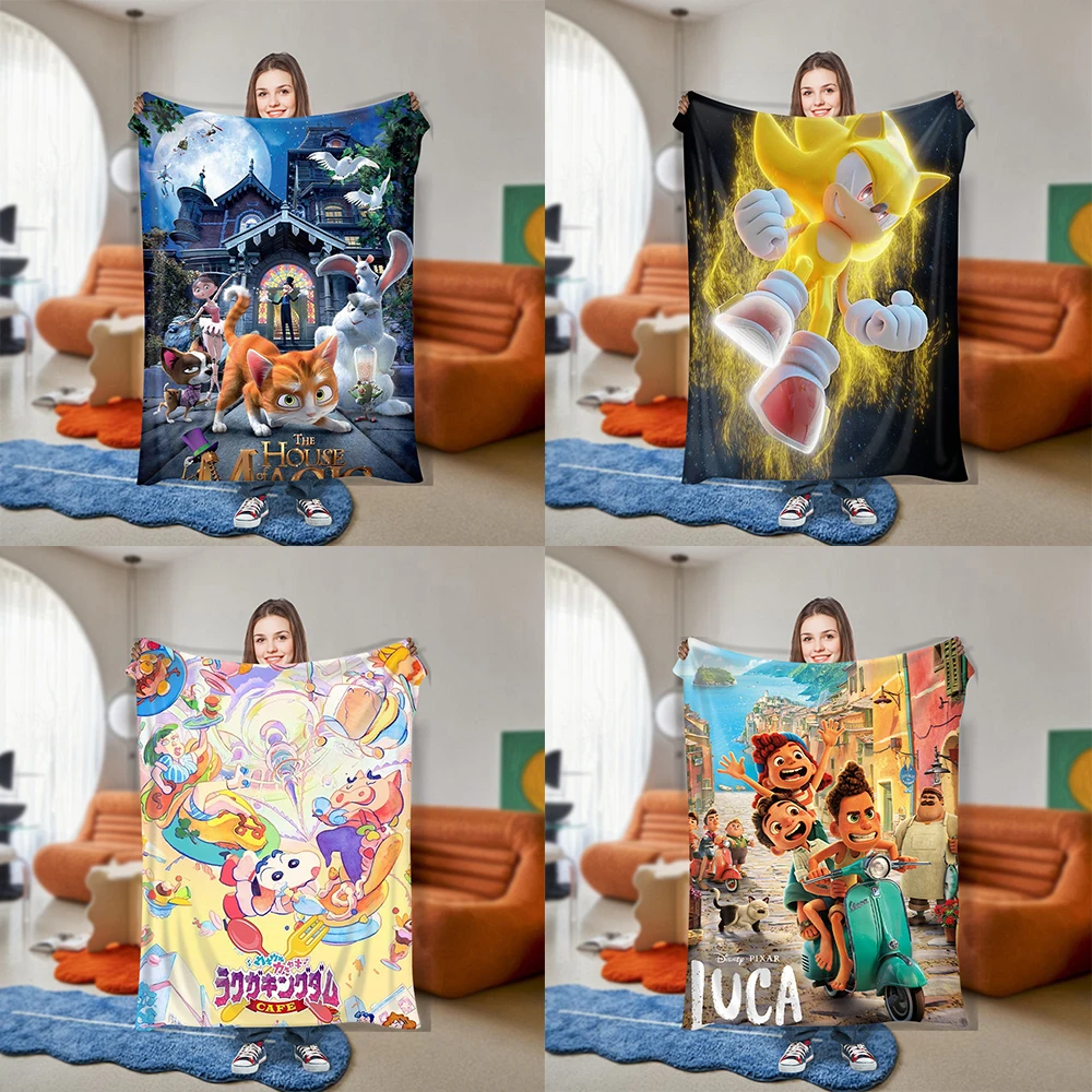 soft cartoon custom flannel New plush blanket anime air conditioning living room blanket bedroom children's bed sofa cover 5