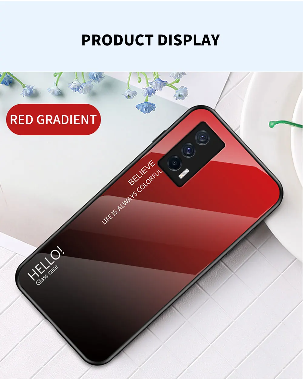 IQOO 9 Pro Case DECLAREYAO Capa de vidro rígido para VIVO IQOO 8 7 5 Pro Neo 6 3 Capa Moldura de silicone Ultra Slim Vidro temperado_voghion.com