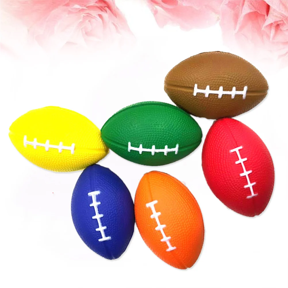 

6PCS PU Foaming Children's Vent Balls Toys Rugby Balls for Party Favors Ball Games and Prizes (Random