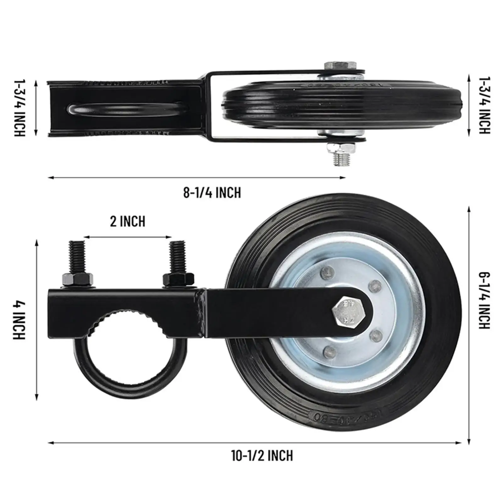 Fence Gate Caster Wheel 6inch,Gate Support Wheel, 500 lb Capacity,Adjustable Height Rubber Wheel for Swing Gates,Outdoor Gate