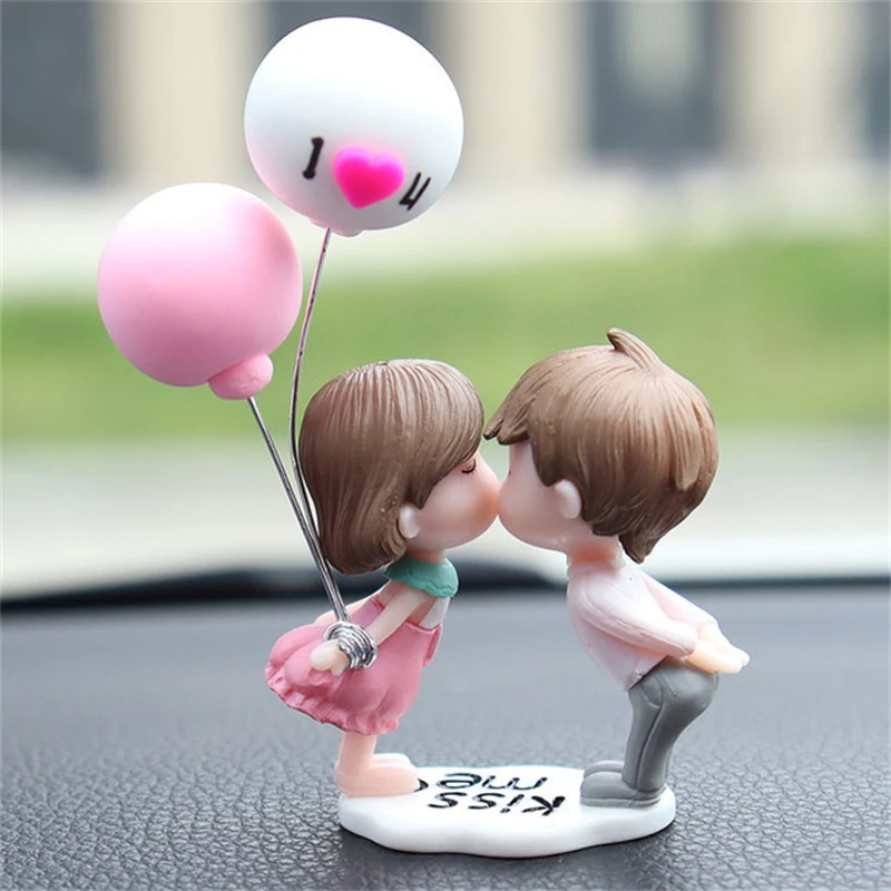Salpicadero creativo, figuritas de dibujos animados, adorno globo, accesorios interiores para coche