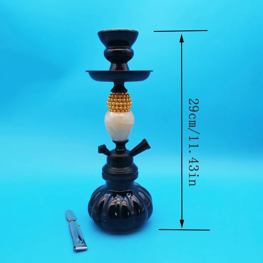 Arabia Hookah Set Small Single Tube Shisha Glass Bottle Ceramic Bowl Hose Pipe Hookah Accessories Birthday Gift