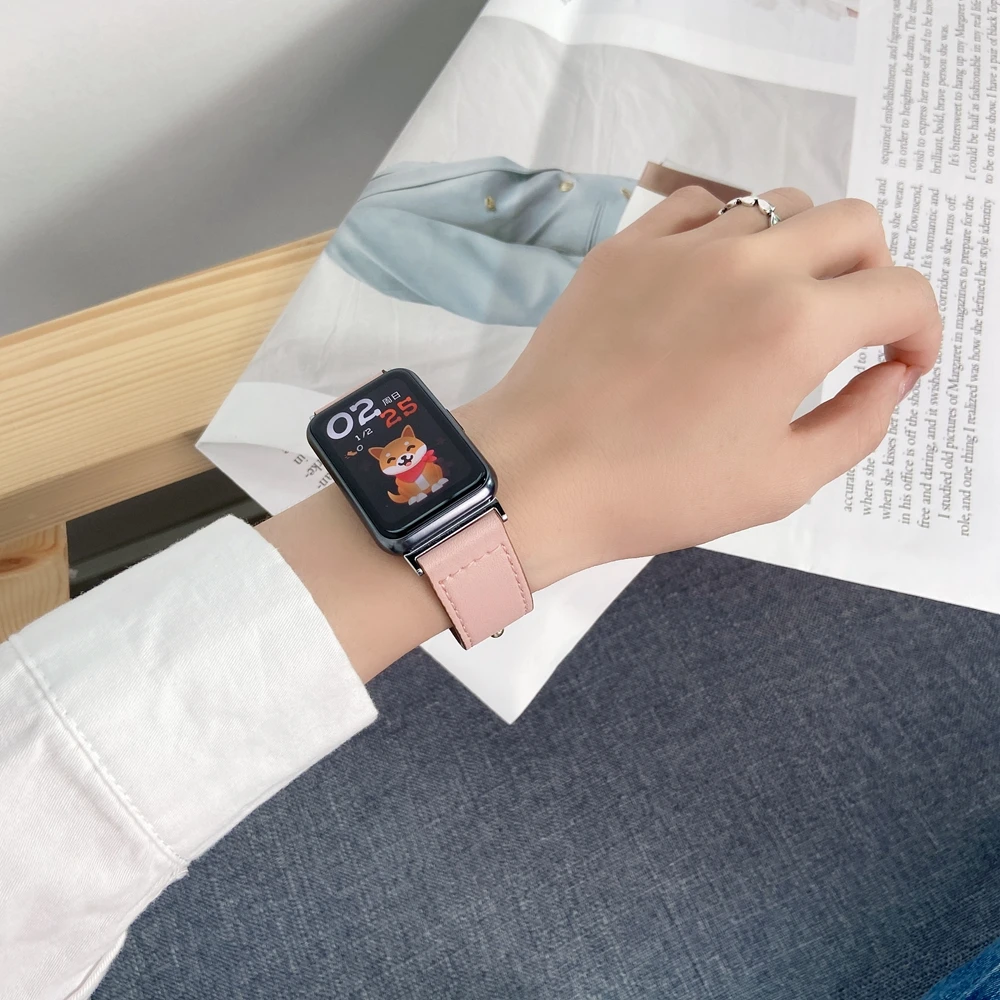 Фото Кожаный ремешок для смарт-часов Huawei Watch Fit 2 Band, сменный спортивный браслет в стиле ретро, ремешок Fit2, аксессуары для часов №2
