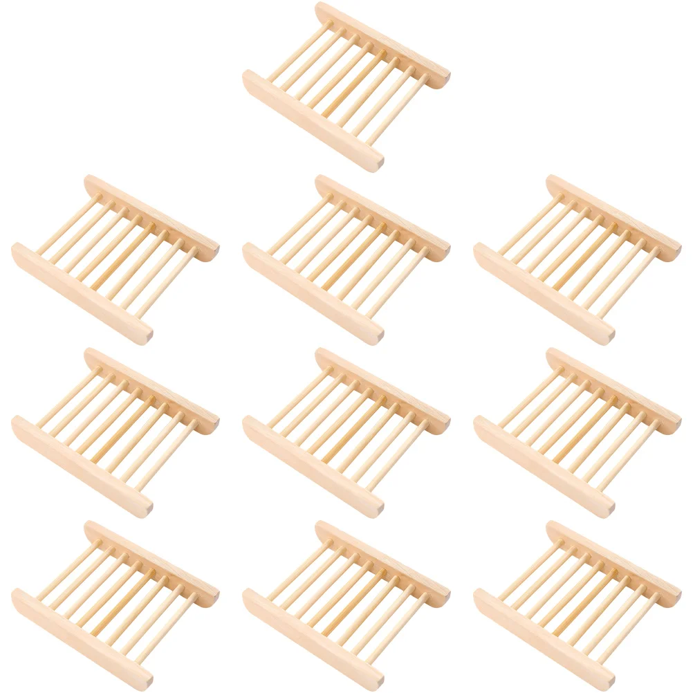 

10pcs Bathroom Toilet Soap Holder Wooden Soap Container Decorative Soap Tray