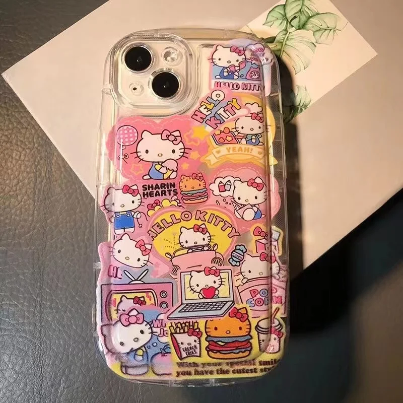 thumbnail image 1 of Funda de Tpu Hello Kitty Bear Heart para Redmi Note 11, 12, 10, 9, 10s, 11s, 9A, 9C, 10C, 12C, 8, POCO X5, F5, X3, M4 Pro, Xiaomi MI 11 Lite, 1 of 5