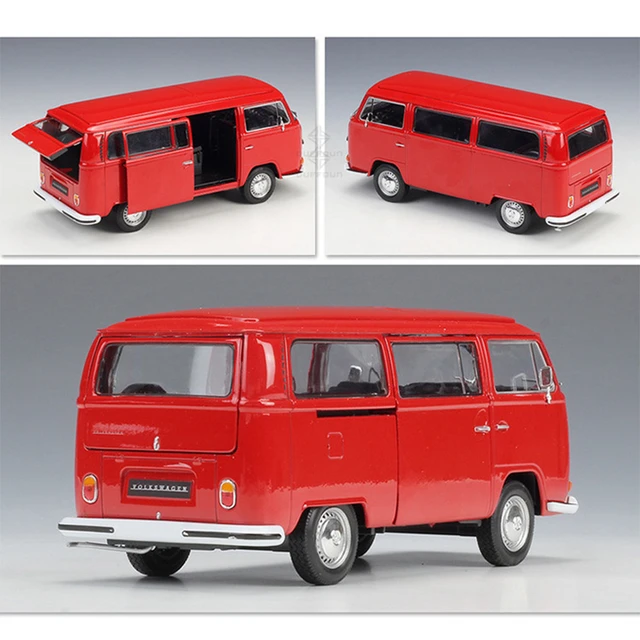 VW T1 Bus, Blau/Weiss, Modellauto, Fertigmodell, Welly 1:24 : :  Jeux et Jouets