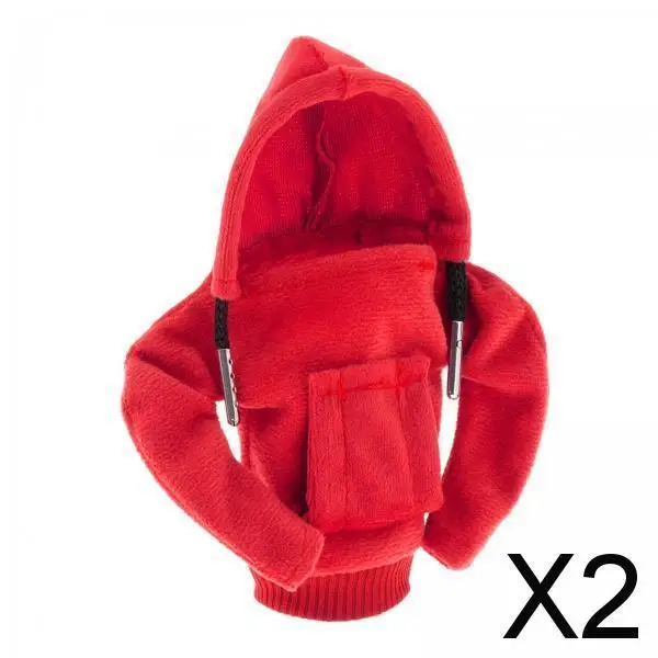 

2xAutomotive Gear Knob Cover Funny Hoodie Cool Shifter Knob Red