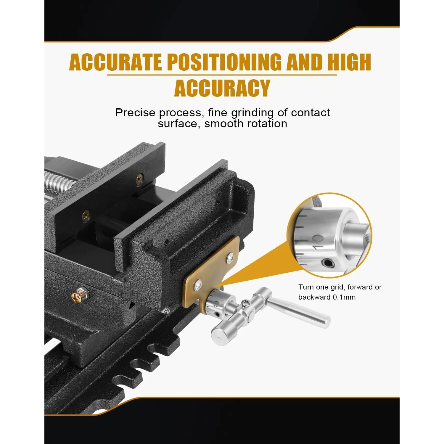 6" Cross Slide Vise, Drill Press Milling Vise, Portable Bench Clamp, 6 In Jaw Width, Table Vise Clamp for CNC Milling Machine 5