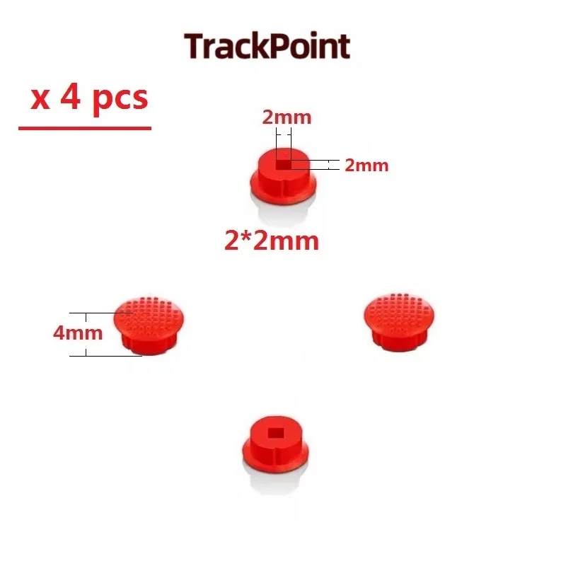 4 Pz 2*2Mm Laptop Rosso Capezzolo Gomma Mouse Puntatore Trackpoint Cap Per Lenovo Thinkpad T460 T470 T480S T490 T590 E480 E485 E560