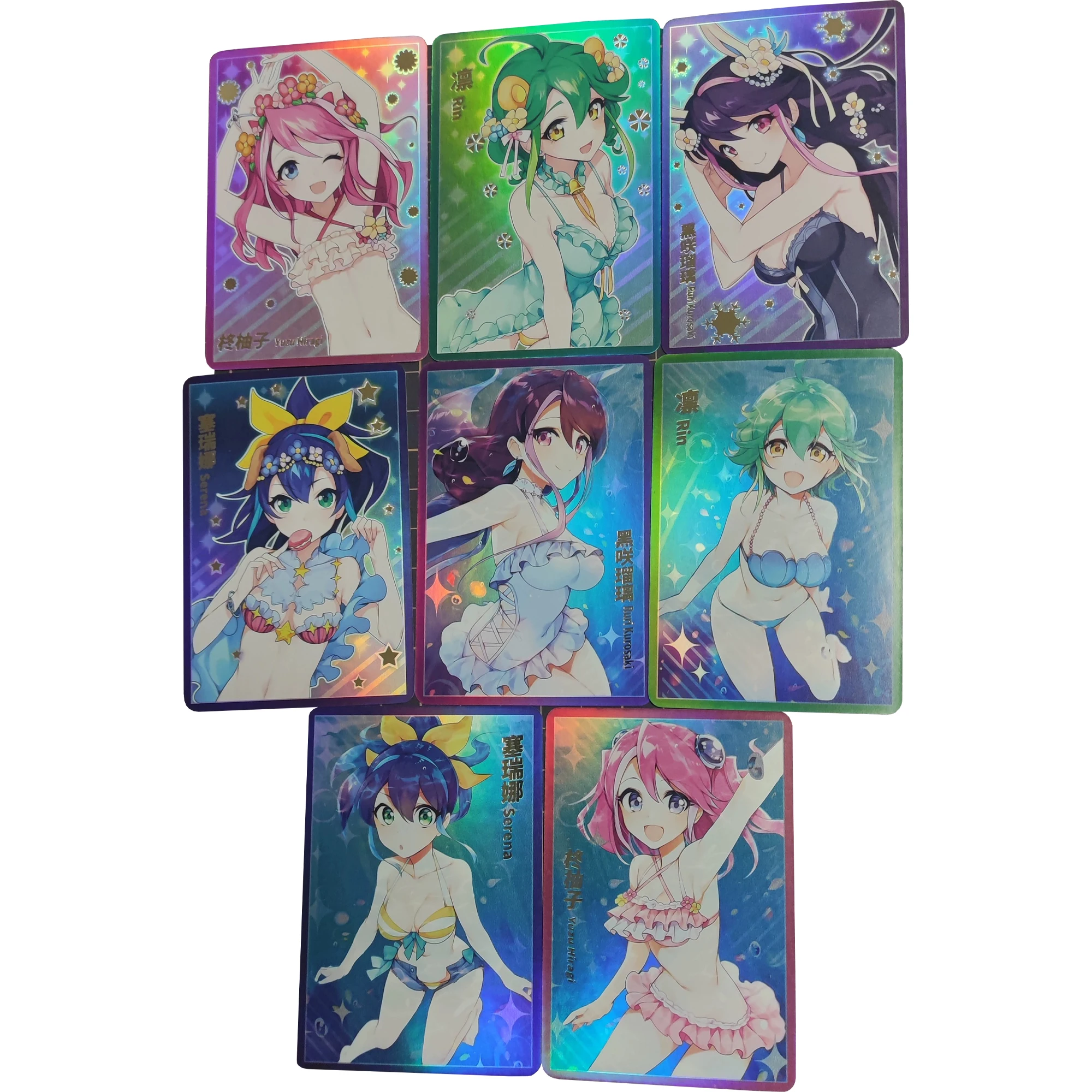 

8Pcs/set Yu-Gi-Oh! ARC-V Flash Card Kawaii Yuzu Hiragi Rin Swimsuit Series Game Anime Collection Cards Diy Gift Toys