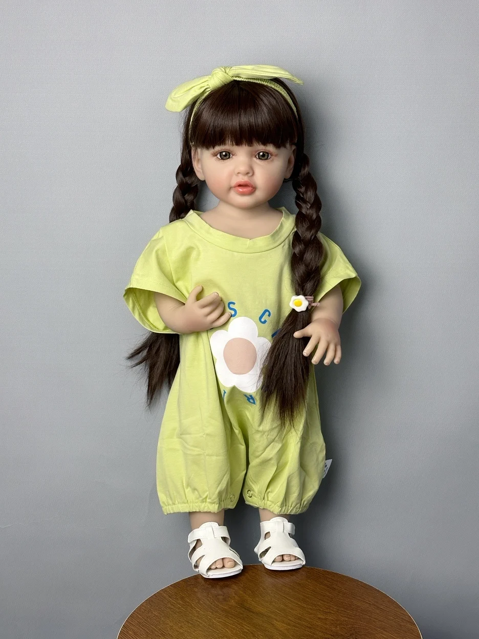 Realistic 55 CM 22 Inch Reborn Baby Lifelike Stand Girl Doll Full Soft Silicone Body Princess Toddler Bebe Birthday Gift 2