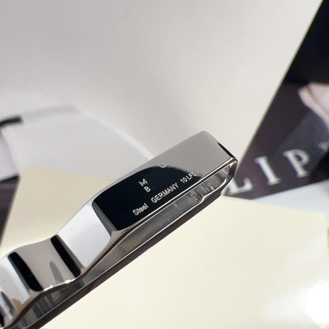 PJS MB Tie Clip Blue Gemstone Pattern 1:1 High Quality Black Man Shirt Cufflinks Classic Buttons With Box Set