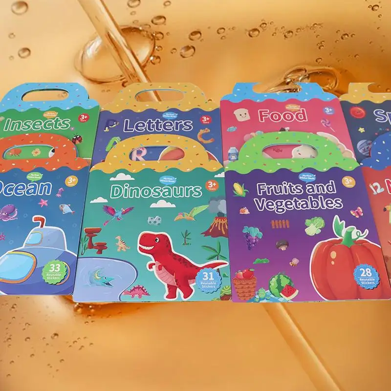 Children'S Puzzle Jelly Stickers Book Baby Enlightenment Early Education Cognitive Puzzle Book Toy Animals Cartoon Dinosaurs hellogoodbye zombies aliens vampires dinosaurs 1 cd