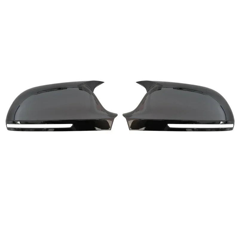 Sleek Glossy Black Rearview Mirror Cover Caps - Set of 2