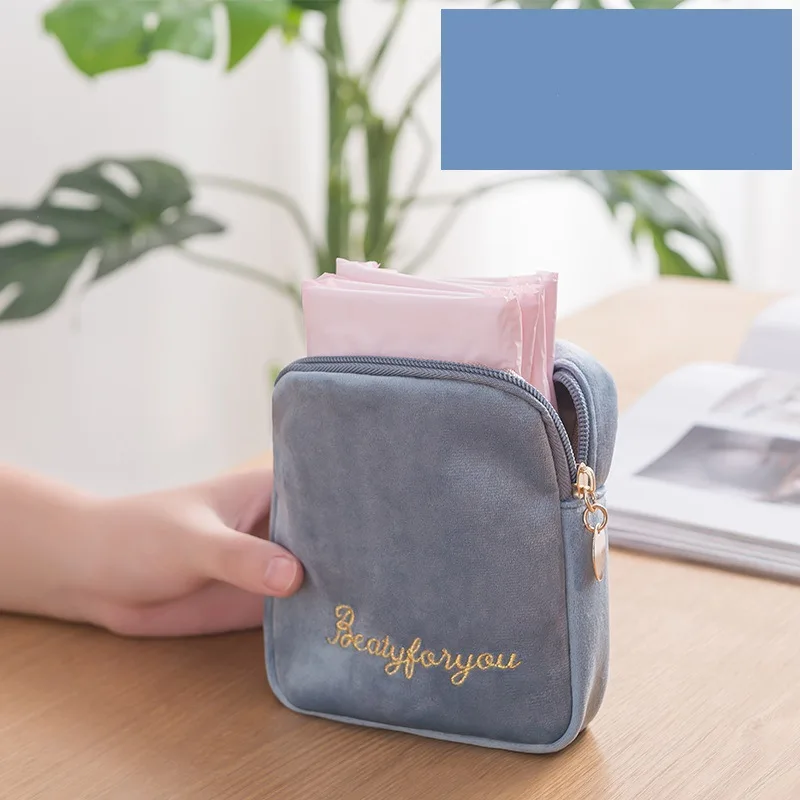 

New Sanitary Napkin Storage Bag Canvas Pad Makeup Bag Coin Purse Jewelry Organizer Credit Card Pouch Case Tampon Packaging