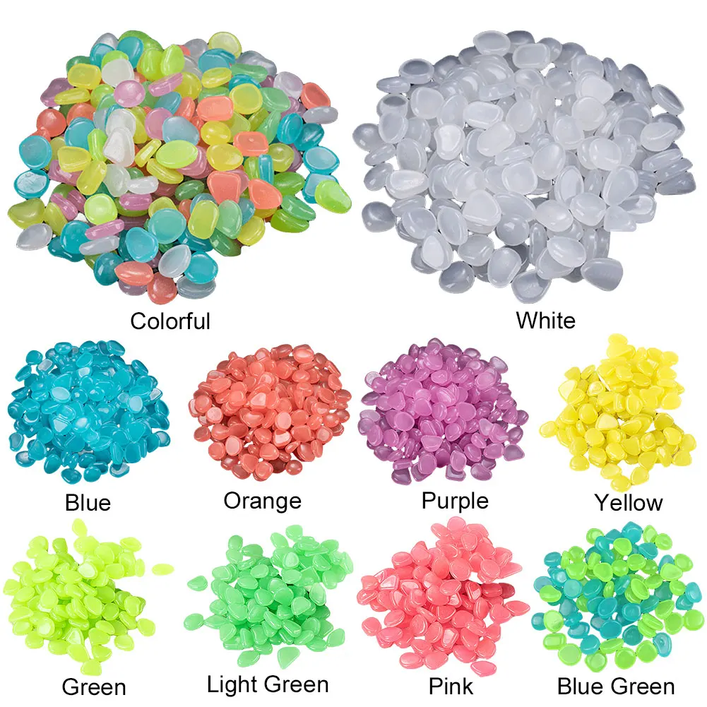 Fish Tank Pebbles Multifunction Glow In The Dark Pebbles Outdoor Decorative Stones Reusable for Aquarium Fish Tank 100Pcs