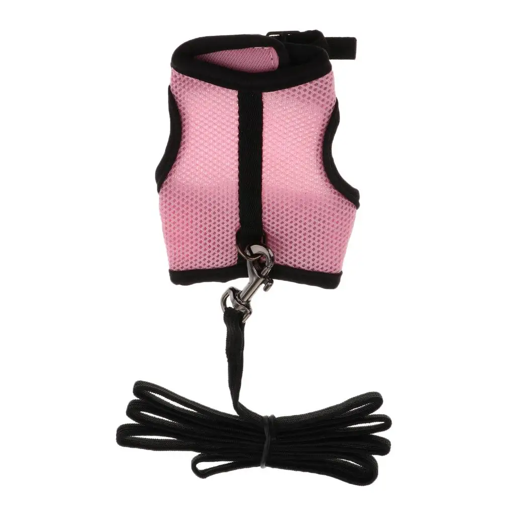 Arnês Para Hamster Ajustável - Peitoral Com Sino | Rosa | Para Pequenos Pets