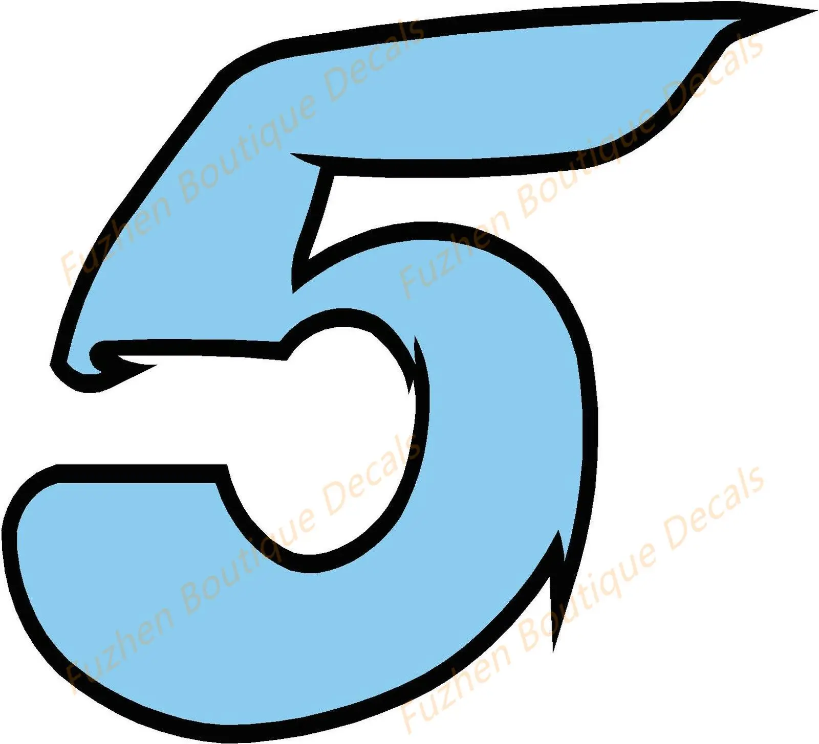 

Fuzhen Boutique Decals Exterior Accessories Car Stickers Blue Race Numbers with Black Border Vinyl Decal Graphic Number