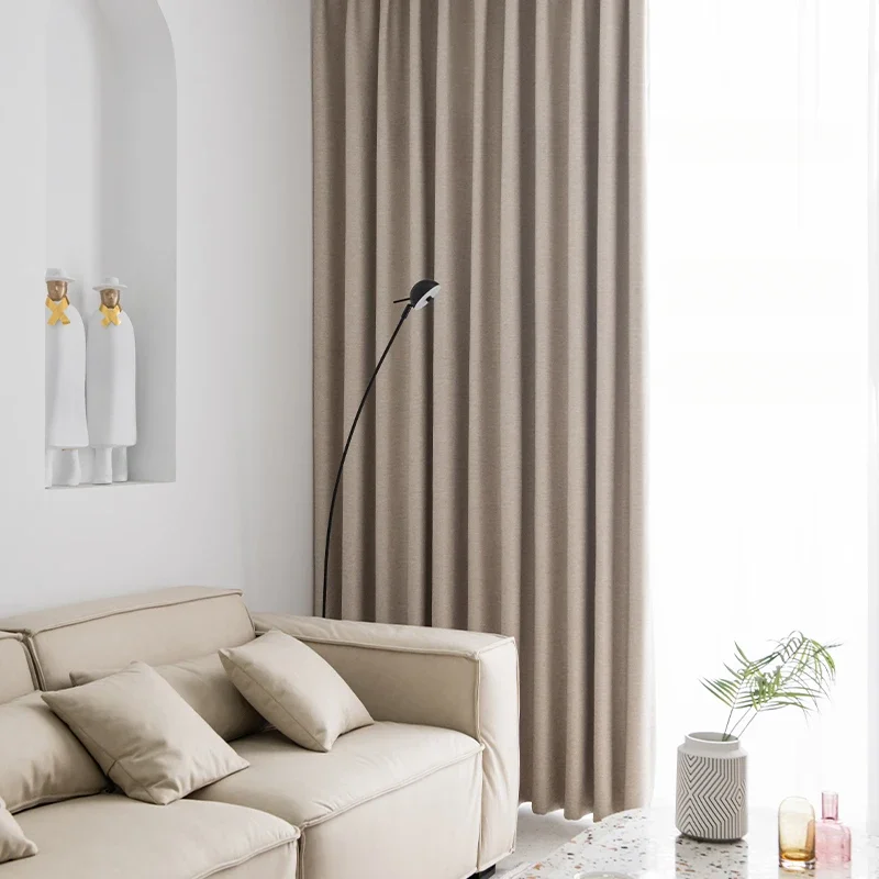 Bedroom Full Blackout Soundproof Curtain Balcony Bay Window Drapes Simple Living Room Drape Large Area Study Thickened Curtains blackout curtains